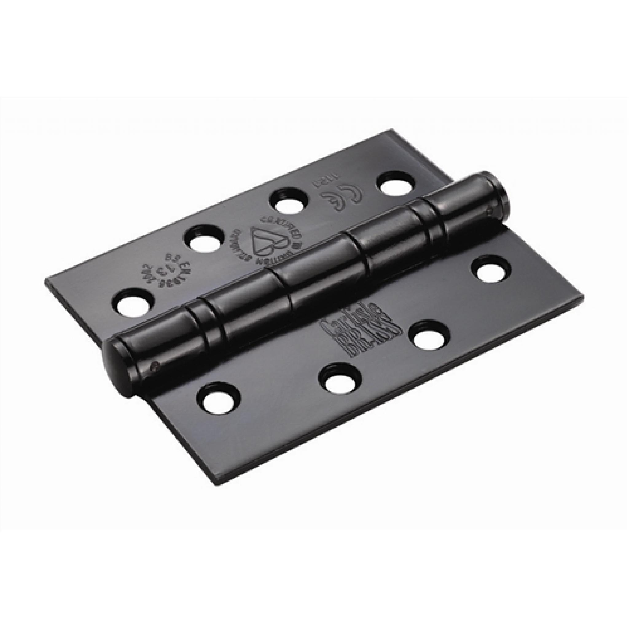 Black Ball Bearing Butt Hinge, 100mm suitable for fire doors