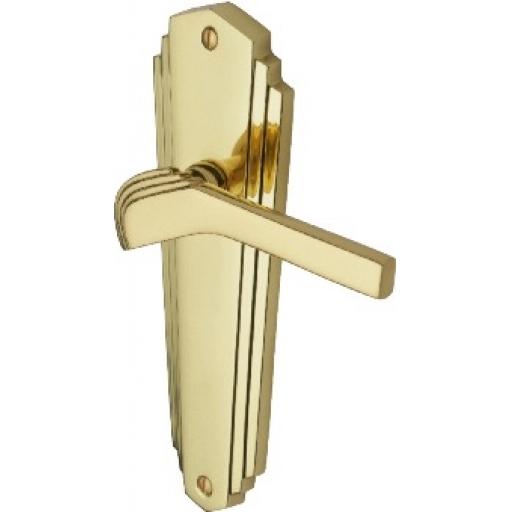 Art Deco Door Handles Polished Brass