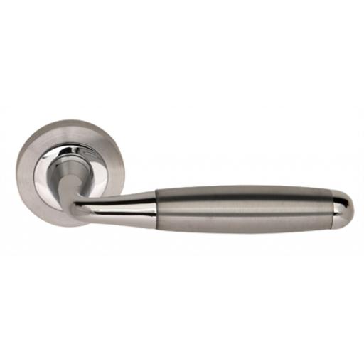 Neptune brushed chrome polished chrome door handle