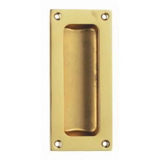 Polished brass sliding door handle