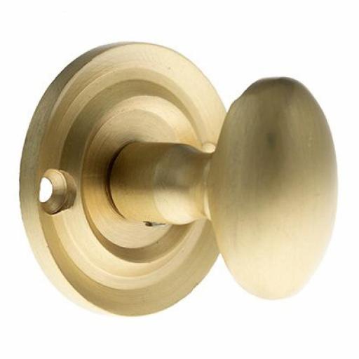 Old English Solid Brass Oval WC Turn and Release Satin Brass