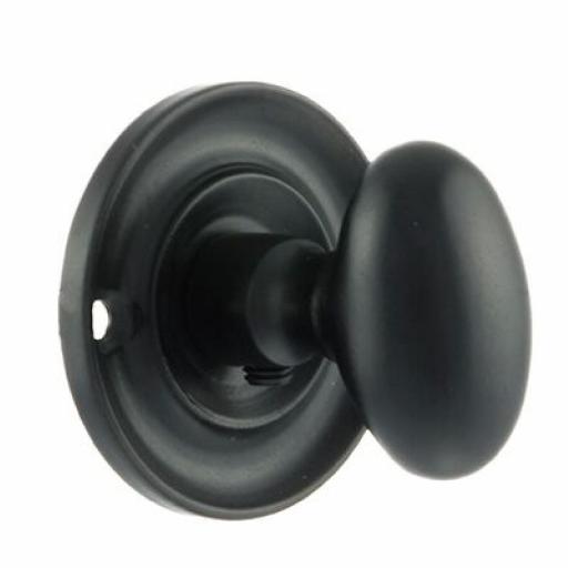 Old English Solid Brass Oval WC Turn and Release Matt Black
