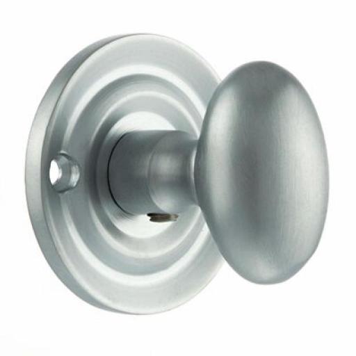 Old English Solid Brass Oval WC Turn and Release Satin Chrome