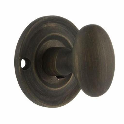 Old English Solid Brass Oval WC Turn and Release Urban Bronze