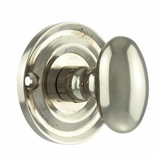 Old English Solid Brass Oval WC Turn and Release Polished Nickel