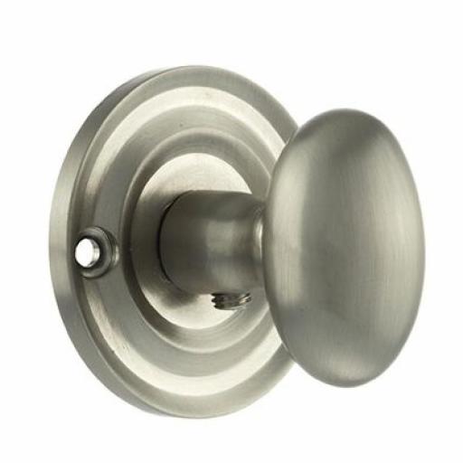 Old English Solid Brass Oval WC Turn and Release Satin Nickel