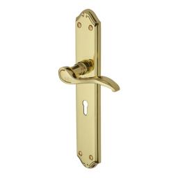 Heritage Brass Door Handle for Bathroom Verona Design Polished Brass .jpg