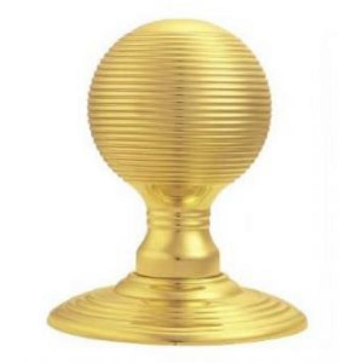 Delamain Reeded Knob in Polished Brass