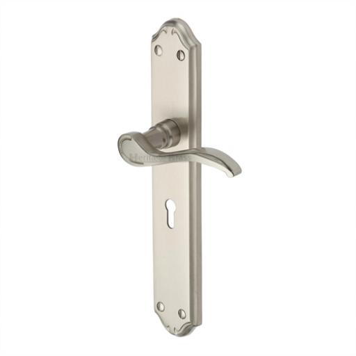 Heritage Brass Door Handle for Bathroom Verona Design Satin Nickel.jpg