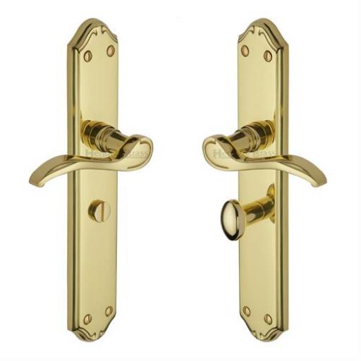 Heritage Brass Door Handle for Bathroom Verona Design Polished Brass .jpg