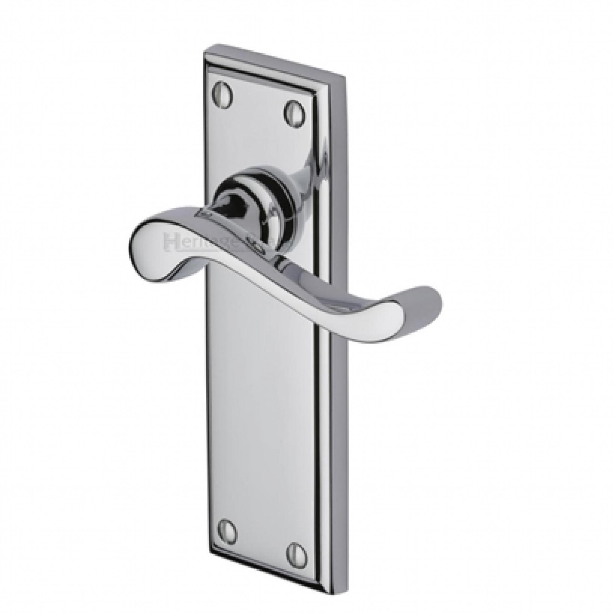 Heritage Brass Door Handle Edwardian Polished Chrome