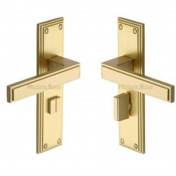 Heritage Brass Door Handle for Bathroom Atlantis Design Satin Brass finish.jpg