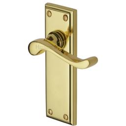 Heritage Brass Door Handle Lever Latch Edwardian Design Polished Brass finish.jpg