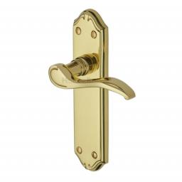 Heritage Brass Door Handle Lever Latch Verona Small Design Polished Brass finish.jpg