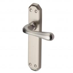 Heritage Brass Door Handle Lever Latch Charlbury Design Satin Nickel finish.jpg