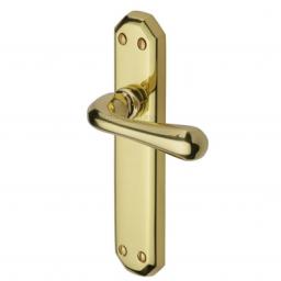 Heritage Brass Door Handle Lever Latch Charlbury Design Polished Brass finish.jpg
