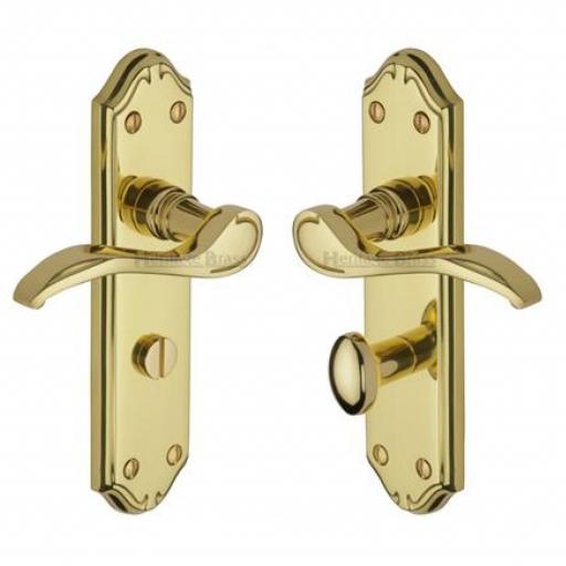 Heritage Brass Door Handle for Bathroom Verona Small Design Polished Brass finish.jpg