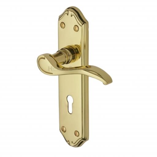 Heritage Brass Door Handle Verona Polished Brass