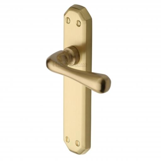 Heritage Brass Door Handle Lever Latch Charlbury Design Satin Brass Finish.jpg