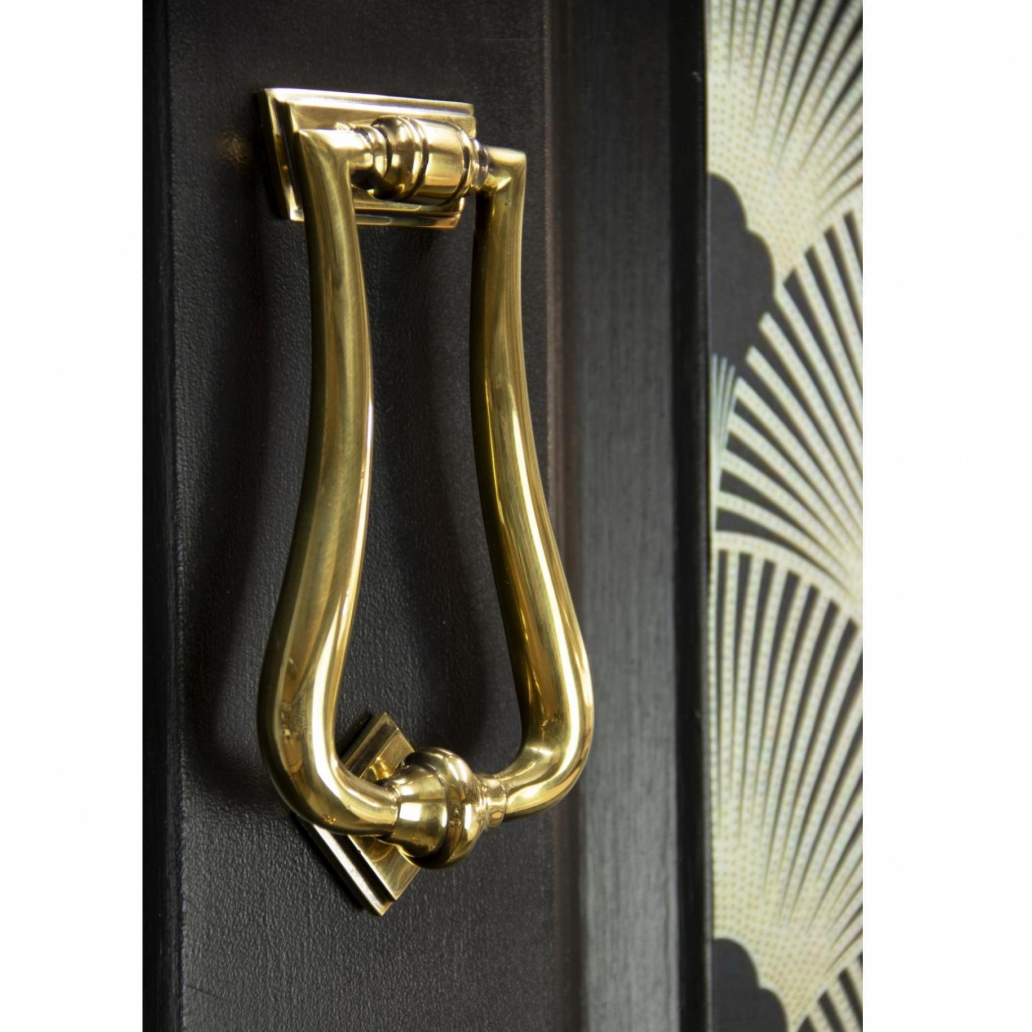 Aged Brass Slimline Art Deco Door Knocker