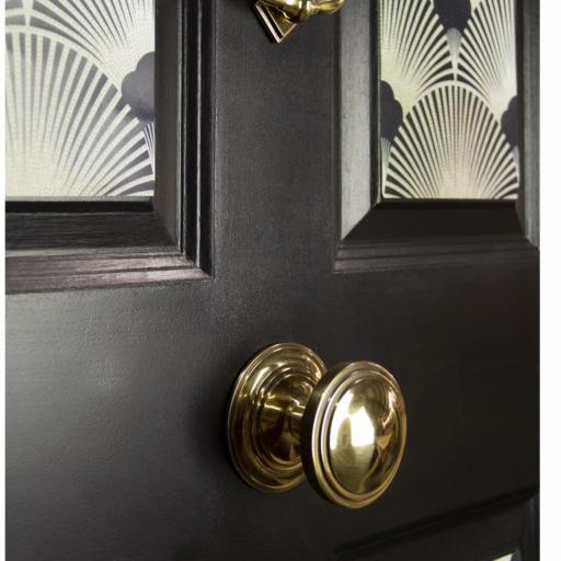 Aged Brass Art Deco Centre Door knob 4.jpg