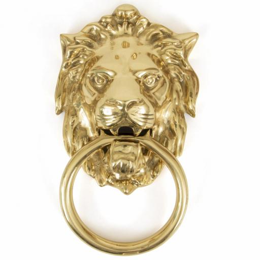 Polished Brass Lion Head Door Knocker