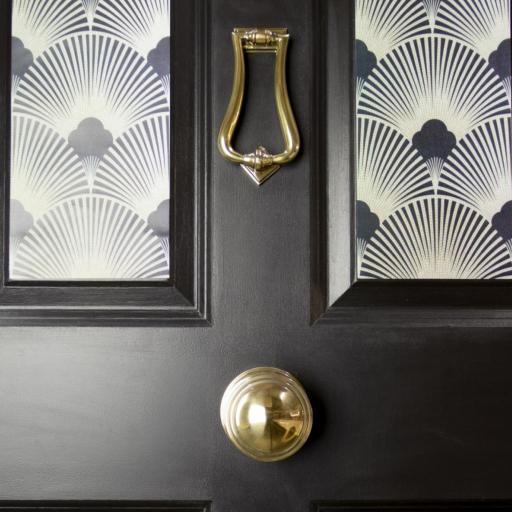 Aged Brass Art Deco Centre Door knob 5.jpg