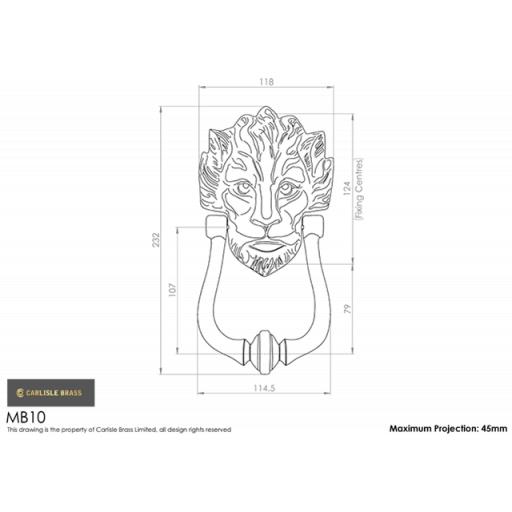 Lion Head Door Knocker Dimensions MB10.png