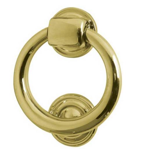 Ring Door Knocker Polished Brass