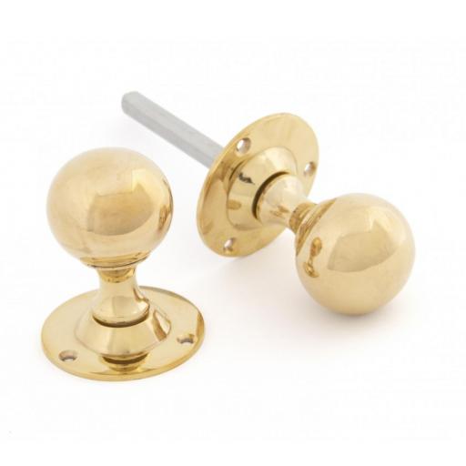 Polished Brass Ball Mortice Knob Set