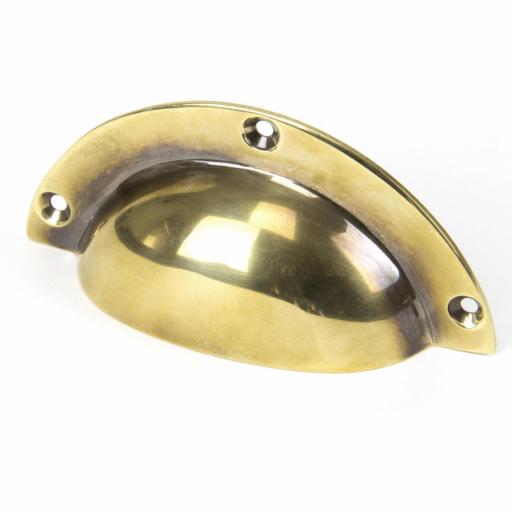 Aged Brass 4" Plain Cup Handle