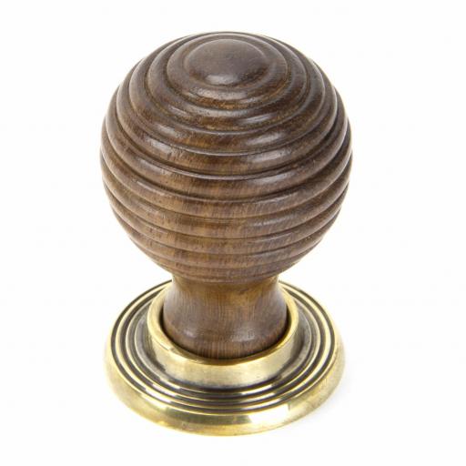 Rosewood and Aged Brass Beehive Cabinet Knob