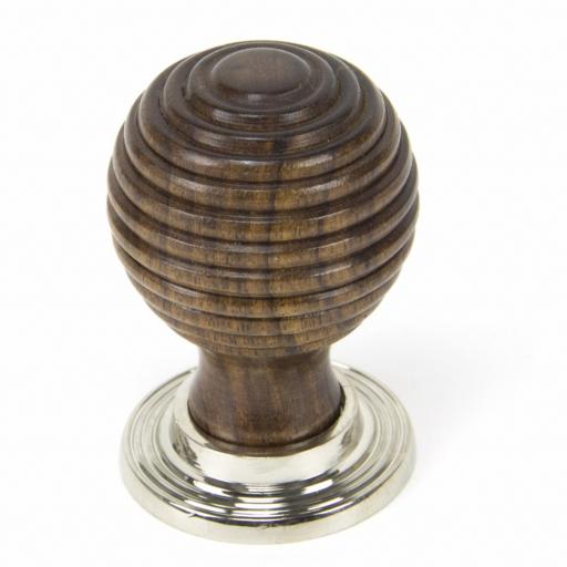 Rosewood and Polished Nickel Beehive Cabinet Knob