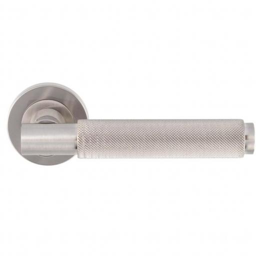 Varese - Knurled Lever on Rose in Satin Nickel