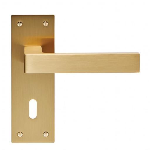 Sasso - Lever on Backplate Satin Brass