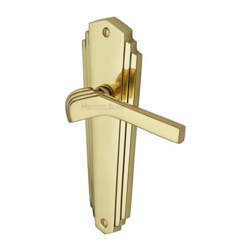 Art Deco Door Handles Polished Brass