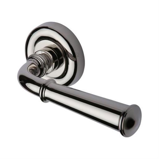 Colonial Lever on Round Rose Polished Nickel - Heritage Brass