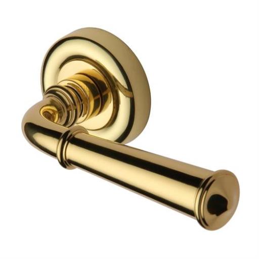 Colonial Lever on Rose Polished Brass - Heritage Brass