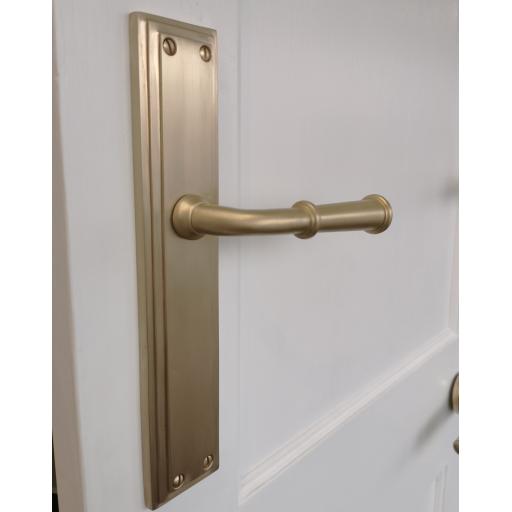coniston long plate lever satin brass
